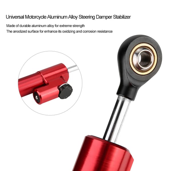 【NX】Universal Motorcykel Aluminiumlegering Styredæmper Stabilisator (Rød & Sort)