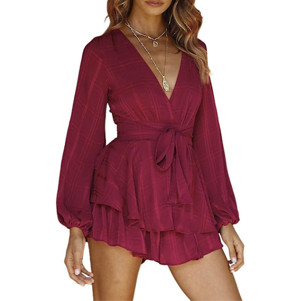 Sommar Solid Terrakotta Suspender Jumpsuit för Kvinnor
