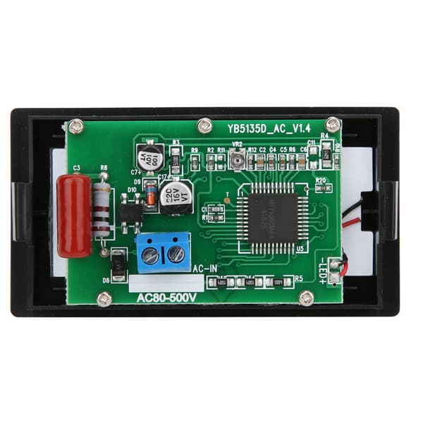 YB5135D LCD To-leder Digital Display Voltmeter AC Spændingstester Målerpanel Måleområde AC80-500V