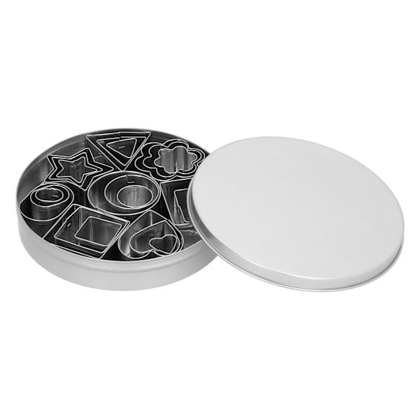 24 stk. geometriske kageforme i rustfrit stål DIY kageudstikkersæt til dej og ler