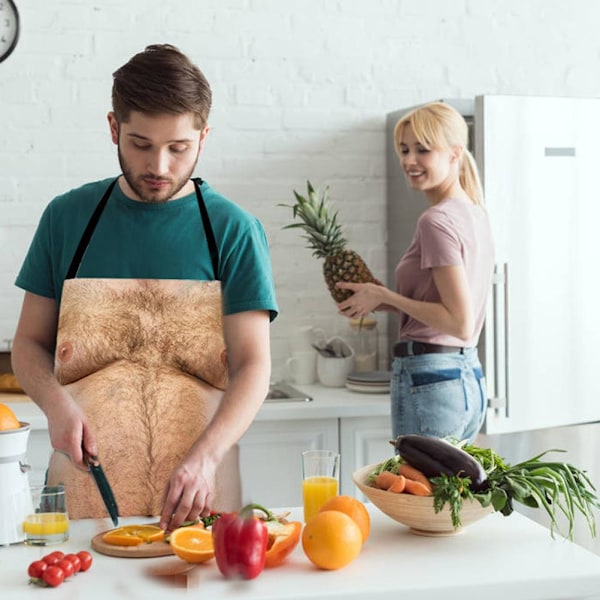 Roliga Män Magen Matlagning Förkläden Kök Grill Roliga Utskrift Förkläden 3D Förkläde