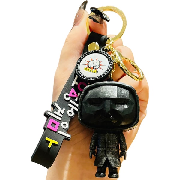 Squid game avaimenperä korealainen TV-hahmoriippuva metalliavaimenperä joulukoristeen avaimenperä itse-taidekäsityön tekemiseen, malli: tyyppi 1