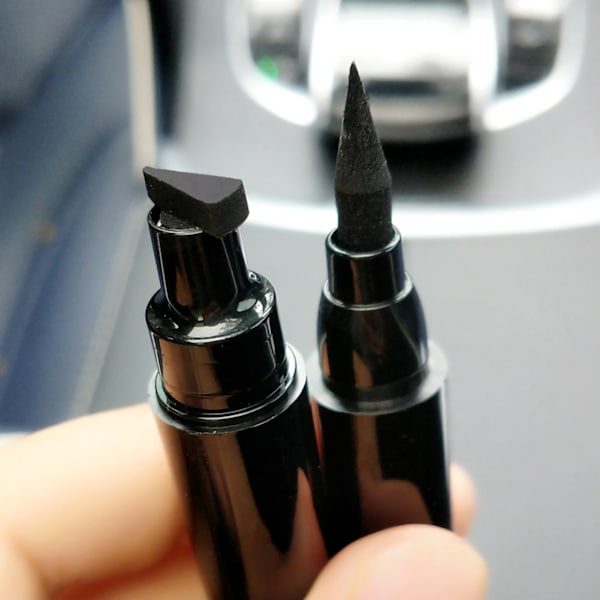 Siipimäinen Eyeliner-leima Kaksoispäinen Nestemäinen Silmänympärysväri Kynä Vedenkestävä Tahraton Pitkäkestoinen Eyeliner Vamp-tyyli Työkalu Siipien tai Kissansilmän Luomiseen