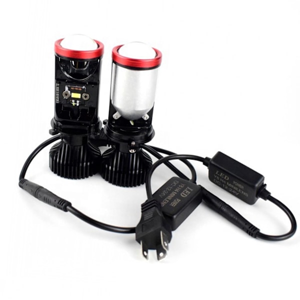 2 stk H4 LED Forlygte Pære MINI Dobbelt Lys Super Lys Spotlight Forlygte Projektor Linse til Bil Motorcykel