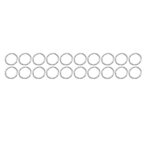 20 stk Fjær O-ringer 1,57 tommer Diameter 0,2 tommer Tykk Sterk Kobber Sikker Lukking Fjærspenner for Håndveske Veske Smykker DIY Sølv Farge