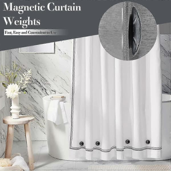 Duschdraperivikter magnetiska 10 st kraftiga Black