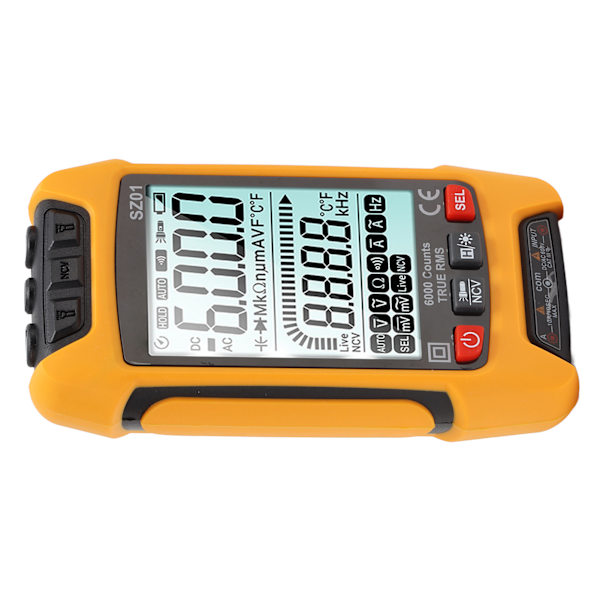 Digitalt multimeter sæt Intelligent stor skærm med høj præcision automatisk brandforebyggelse tester Orange