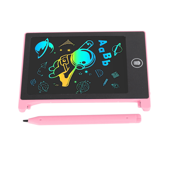 Mini LCD-tegnetbrett vanntett 4,4 tommer slettebar gjenbrukbar elektronisk tegnetbrett Doodle Board for 3-6 år gammel rosa