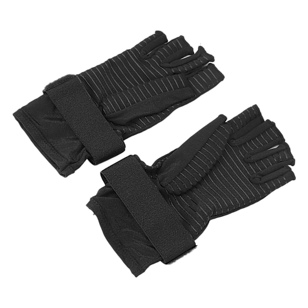 Halvfingerhansker Silikon Anti-Skli Artritt Kompresjonshansker for Fingerrehabilitering Smertelindring