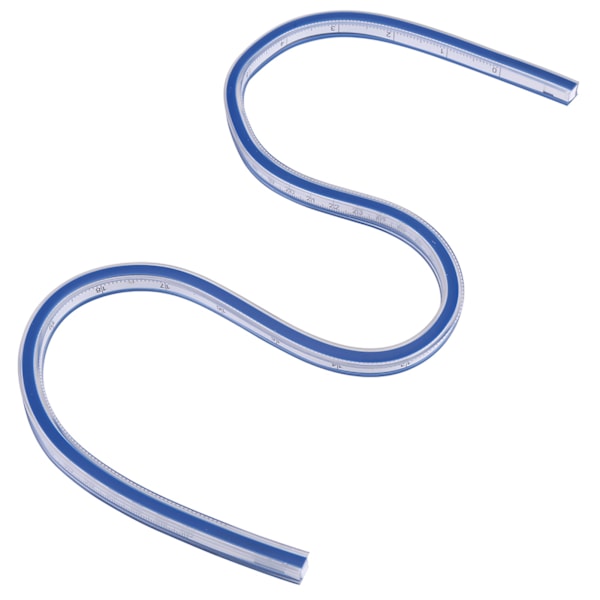 1 st Flexibel plastkurvregel Linjal Ritning Mått Verktyg Hantverkstillbehör (60cm)
