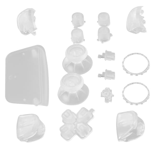 Udskiftningsknapper L2 R2 Fuld Knapsæt Udskiftningsknap Reparationskit til PS5 Controller Transparent Hvid
