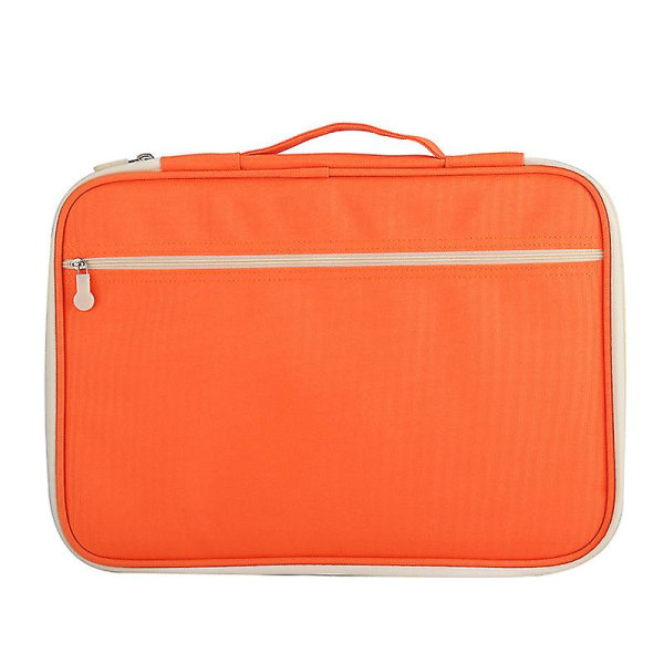 Multifunktionel Portfolio Travel File Organizer Business Vandtæt A4 dokumenttaske med lynlås orange
