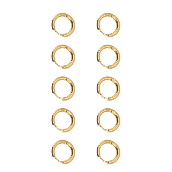 10 st Hoop Örhängen Golden Simple Wire Diameter 2,5 mm Innerdiameter 10 mm Örhängen Tillbehör
