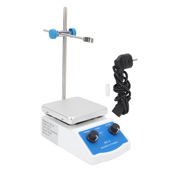Magnetisk omrörare, kokplatta, kokplatta 662℉ 350℃ 2000ml 100‑1600RPM Steglös justerbar för Laboratory EU-kontakt 220V