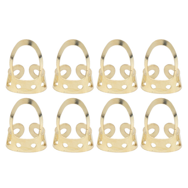8 Styck Gitarr Finger Picks Justerbara ihåliga Rostfritt Stål Musikinstrument Tillbehör Guld