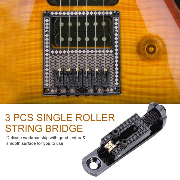 3 ST Single Roller String Bridge 3cm Kompatibel med gitarrmusikinstrumenttillbehör