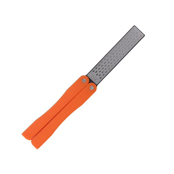 Knivsliber Foldbar Vifteformet Adamas Material Letbærbar Knivslibning til Udendørsbrug Orange