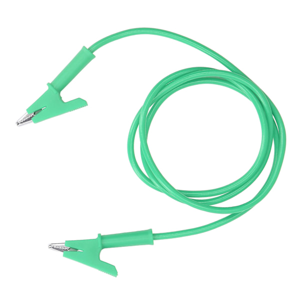 Krokodilleklemme Testledning Dobbelt Ender 10 mm Åbningstestledning Kabel til Batterifordøjer Grøn