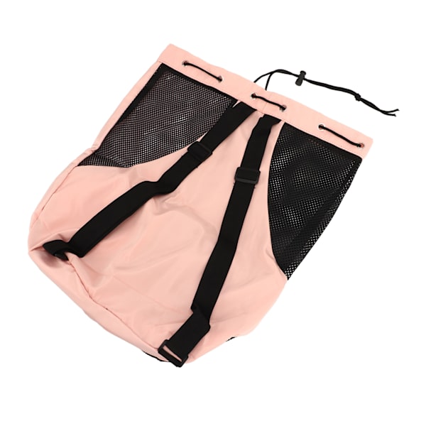 Mesh Beach Ryggsäck Justerbar axelrem Lätt andas Mesh och PVC Swim Mesh Ryggsäck för Gym Rosa