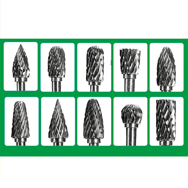 10 stk 1/8 tommer (3 mm) skaft Tungsten stålkarbid roterende filer Skæring grader Bits til træ metal skæring gravering slibning