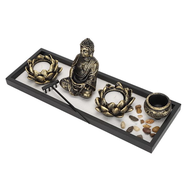 Zen Sand Trädgårdsbord Buddhistiska Kreativa Ljusstake Hantverk Prydnader Skrivbordsdekor