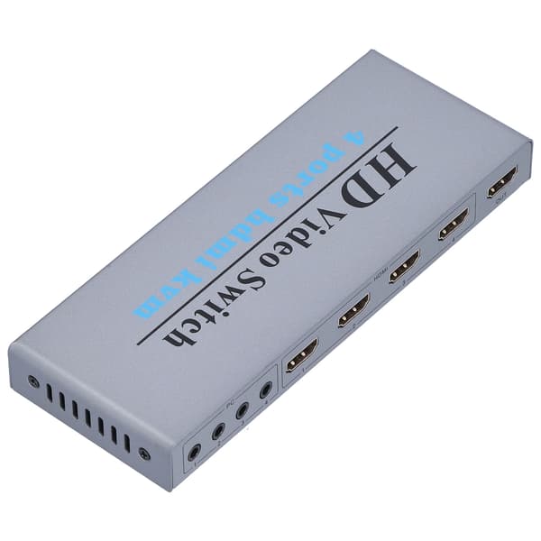 KVM Switch 4 Input 1 Output 4 Port HighDefinition Multimedia Interface Skærm Switcher med 4 Tilslutningskabler til PC