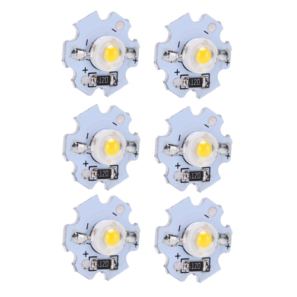 25 stk 0,5W 5V Højtydende LED-lampeperle Lyskilde Chip med aluminiumplade Varmt hvidt lys: 3000–3200K