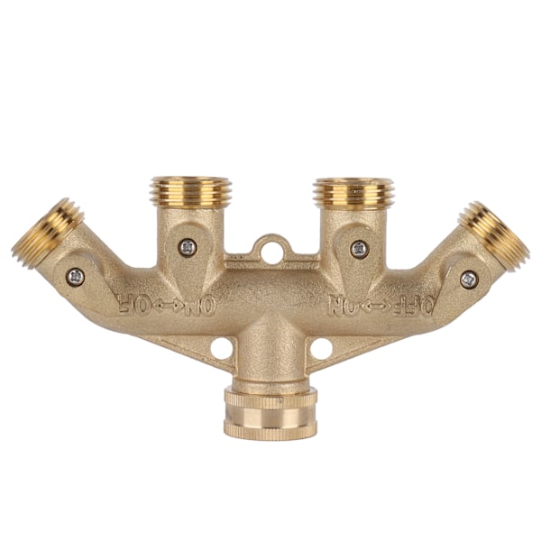 G3/4 Messing 4-vejs Havevandingsfordeler Kugleventil Slangetilpasning Vandhane Ventilforbindelse