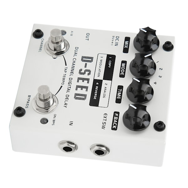 Forsinkelseseffekt Dual Channel 4 tilstande elektrisk guitar Digital forsinkelse monoblock effektpedal DC9V 75mA