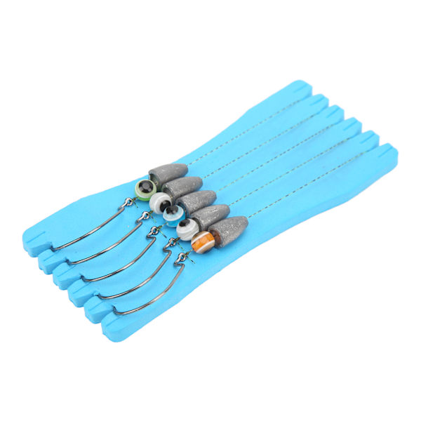 Fiskekroker Fiske Lures Jig Nylon Line med 3D Øye Ball Rustfritt Stål for Ferskvann Saltvann Bass Ørret Crappie