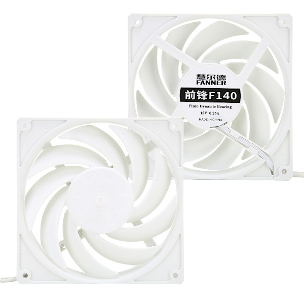 【NX】F140 Computer CPU Cool Køleventilator 14cm Støjsvag Stationær Computer Køler Ventilator Hvid