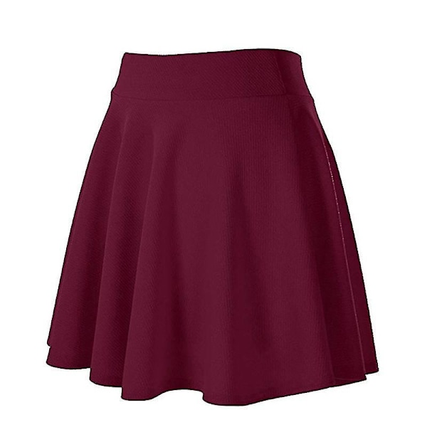 Versatile Stretchy Red Flared Mini Skirt for Women - XS