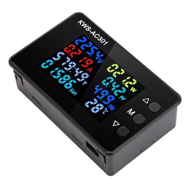 Volt Amp Meter 0 till 100A 50 till 300V LCD-färgskärm Multifunktion Power Energy Monitor for Industry Home