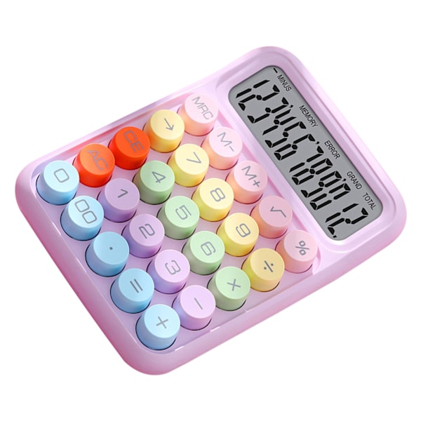 Färgglad kalkylator Mekanisk tangentbordskalkylator Elektronisk skrivbordskalkylator för Home School Office Lilac