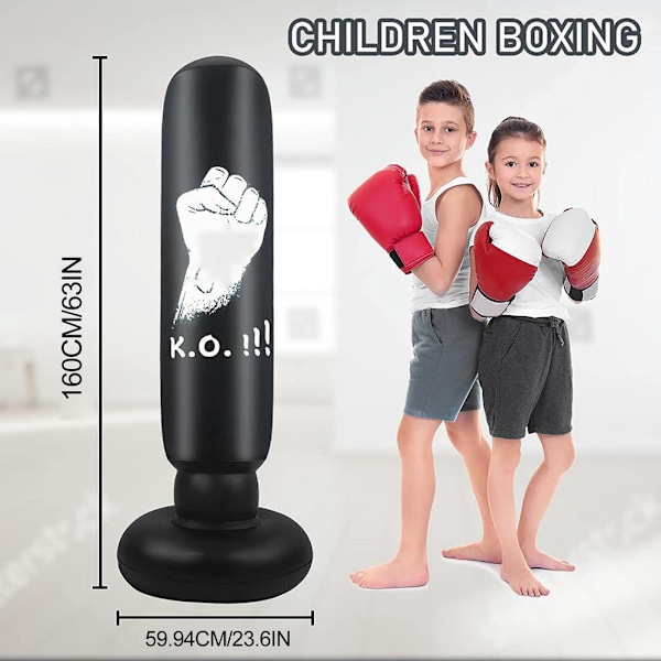 Uppblåsbar boxningspåse för barn Fristående boxningsväska Bounce Back-väska för att träna karate taekwondo