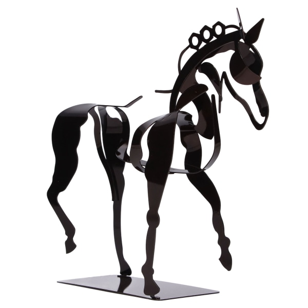 Lysende hestestatuett i jern, stående hesteskulptur, skrivebordsornament for hjemmedekorasjon