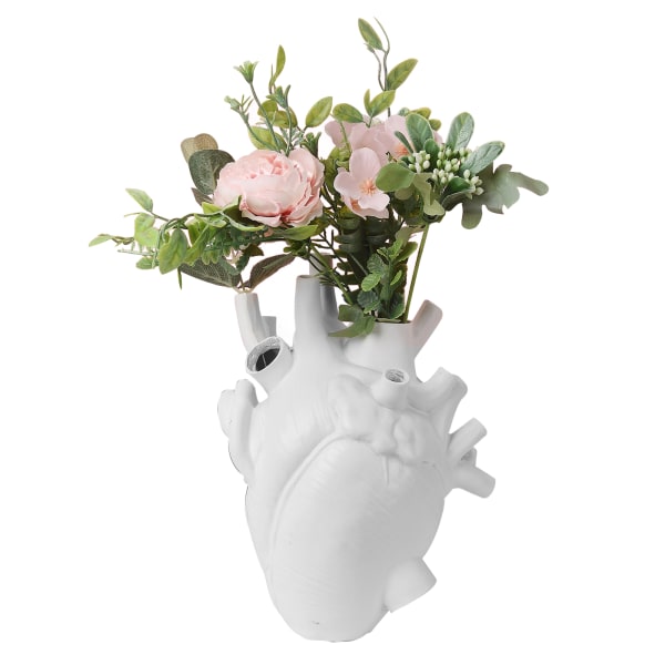 Hjerteformet vase i harpiks til blomsterdekoration og dekoration til hjemmet