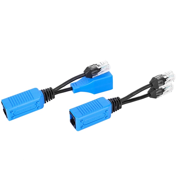 2-vejs Splitter RJ45 Combiner POE Adapter Stikkontakter Strømkabel Sæt