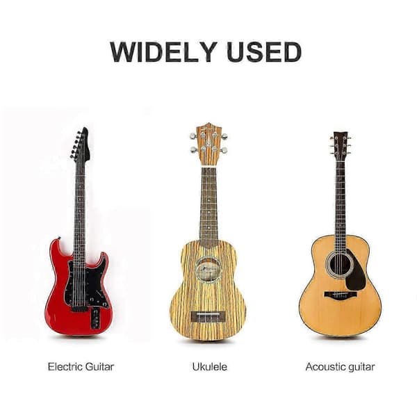Gitarrcapo med 6 plekter for akustiske elgitarer, ukulele og banjo, svart Black