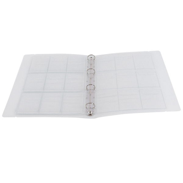 Gennemsigtig mappe Photo Organizer Badge Opbevaringsbog Perforeret ringbindersmappe 6 sider (Shell 9 huller indvendig)