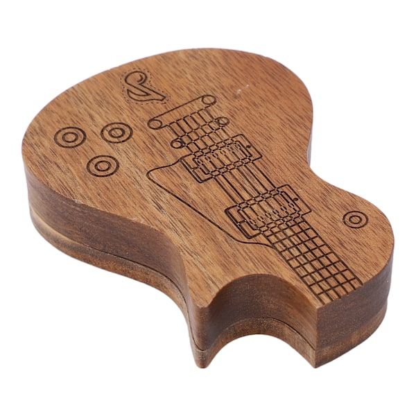 Guitar Pick Box Trä Förvaringshållare Massivt trä Gitarristpresenter Musikinstrumenttillbehör