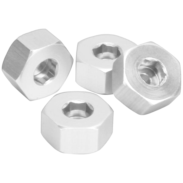 4st 5mm till 12mm Combiner Hjulnav Hex Adapter Tillbehör för WPL D12 1/10 RC TrucksSilver