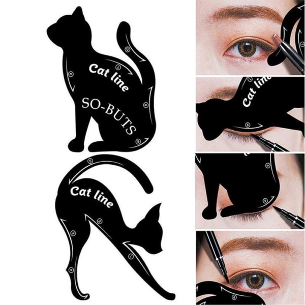 10 Cat Eyeliner-kort Hjälpverktyg Cat Eye-kort Eyeliner-mallkort (slumpmässigt)