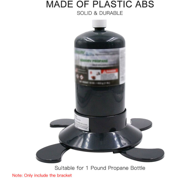 Gassbeholder Plastbaseholder Gassylinder Fast holder erstatning Propan sylinderbase for camping, modell: svart