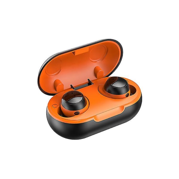 Trådlösa 5.0 Bluetooth hörlurar Binaural In-ear Sports Vattentät brusreducering Orange