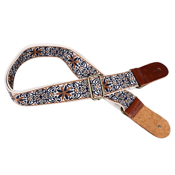 Broderet Ukulele Rem Etnisk Stil Justerbar Længde Nylonlæder Behagelig Pasform Ukulele Skulderrem Style 1