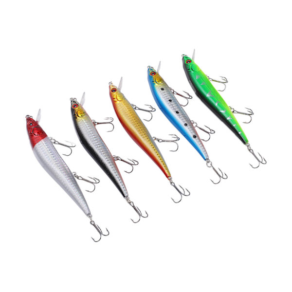 5st 22g 13,5cm Luya Mino Fiskedrag Rostfria krokar Konstgjorda fiskebete