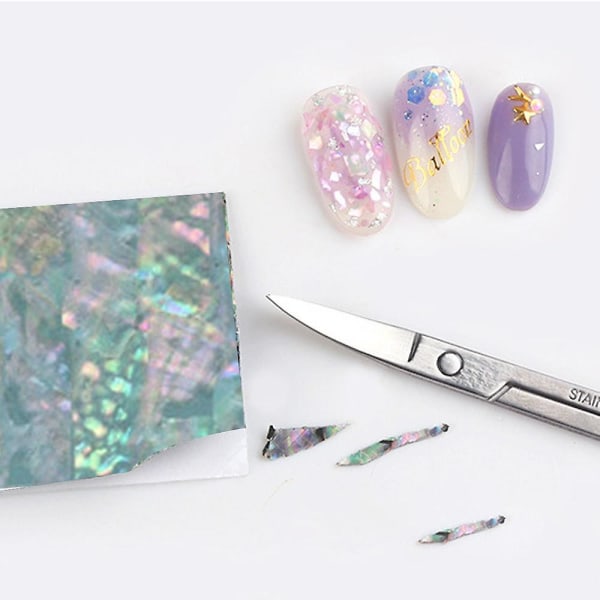 Nagelfolie trasigt glas papper nagelfilm holografiska nagelklistermärken Laser nageldekaler diy nail art dekoration för kvinnor flickor