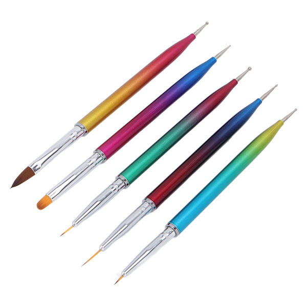 Neglekunstmaling Tegnepensel Sæt Dobbelt Endet Gradient Professionel Negle Dotting Tool