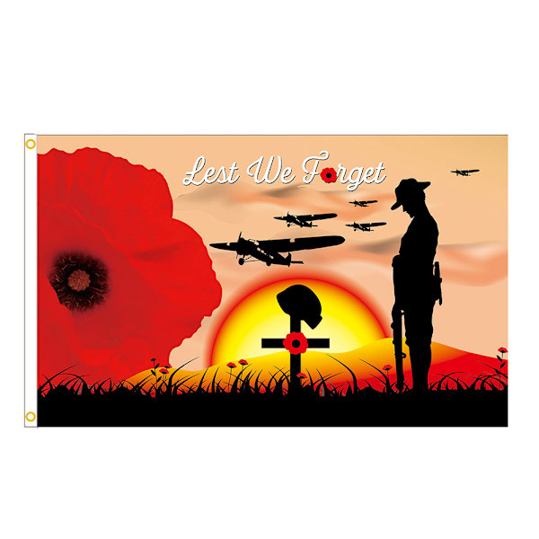 90 x 150 cm Remembrance Day Banner Flagga för Hus Utomhus Flagga Enkellager Polyester Banner
